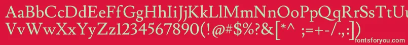 LusitanaRegular Font – Green Fonts on Red Background