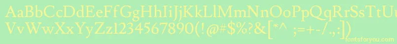 LusitanaRegular Font – Yellow Fonts on Green Background