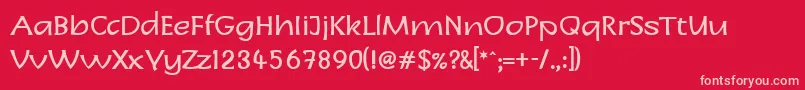LinotypeCharonMedium Font – Pink Fonts on Red Background