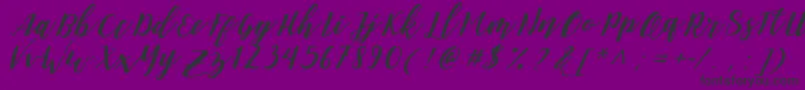 DanieshaForPersonalUse-Schriftart – Schwarze Schriften auf violettem Hintergrund