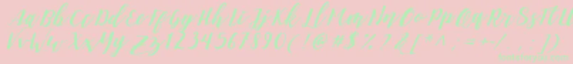 DanieshaForPersonalUse Font – Green Fonts on Pink Background