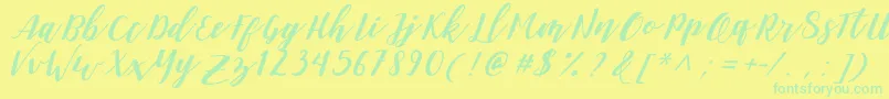 DanieshaForPersonalUse Font – Green Fonts on Yellow Background