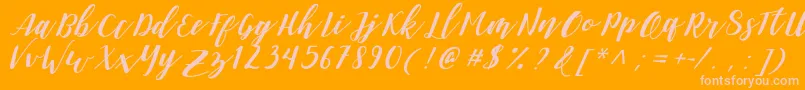 DanieshaForPersonalUse Font – Pink Fonts on Orange Background