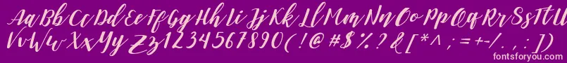 DanieshaForPersonalUse Font – Pink Fonts on Purple Background