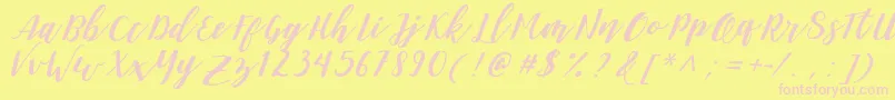 DanieshaForPersonalUse-Schriftart – Rosa Schriften auf gelbem Hintergrund