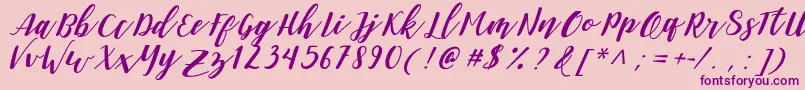 DanieshaForPersonalUse-Schriftart – Violette Schriften auf rosa Hintergrund