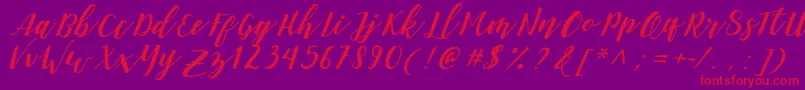 DanieshaForPersonalUse Font – Red Fonts on Purple Background