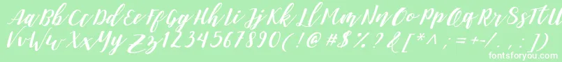 DanieshaForPersonalUse Font – White Fonts on Green Background