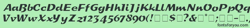 Шрифт DeccaDisplaySsi – чёрные шрифты на зелёном фоне