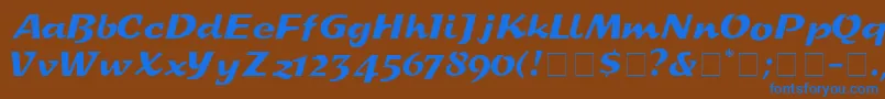 DeccaDisplaySsi Font – Blue Fonts on Brown Background