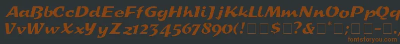 DeccaDisplaySsi-fontti – ruskeat fontit mustalla taustalla