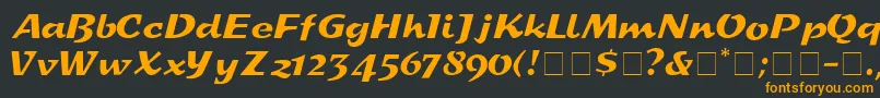 フォントDeccaDisplaySsi – 黒い背景にオレンジの文字