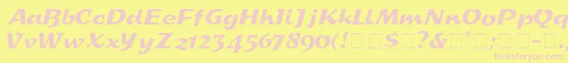 Czcionka DeccaDisplaySsi – różowe czcionki na żółtym tle