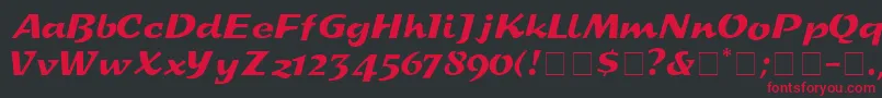 DeccaDisplaySsi Font – Red Fonts on Black Background