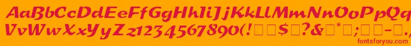 フォントDeccaDisplaySsi – オレンジの背景に赤い文字