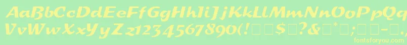 DeccaDisplaySsi Font – Yellow Fonts on Green Background