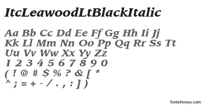 characters of itcleawoodltblackitalic font, letter of itcleawoodltblackitalic font, alphabet of  itcleawoodltblackitalic font
