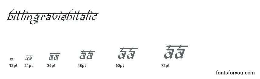 sizes of bitlingravishitalic font, bitlingravishitalic sizes