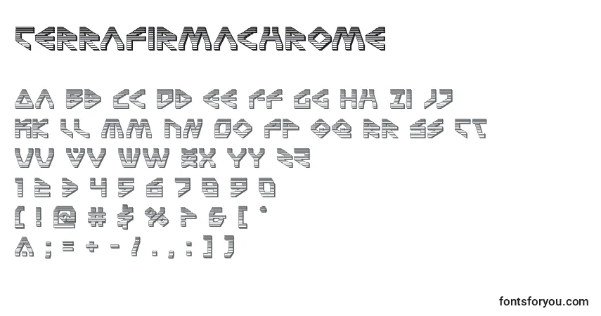 characters of terrafirmachrome font, letter of terrafirmachrome font, alphabet of  terrafirmachrome font