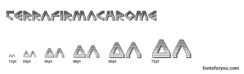 sizes of terrafirmachrome font, terrafirmachrome sizes