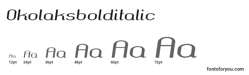 sizes of okolaksbolditalic font, okolaksbolditalic sizes