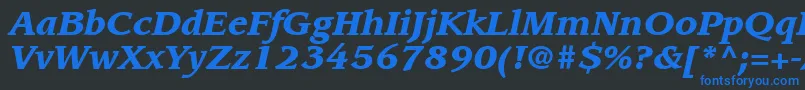ItcLeawoodLtBlackItalic Font – Blue Fonts on Black Background