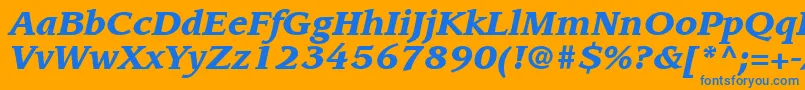 ItcLeawoodLtBlackItalic Font – Blue Fonts on Orange Background