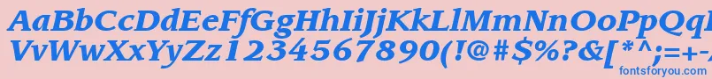 ItcLeawoodLtBlackItalic Font – Blue Fonts on Pink Background