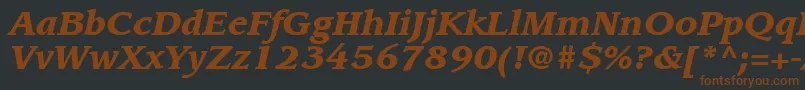 ItcLeawoodLtBlackItalic Font – Brown Fonts on Black Background