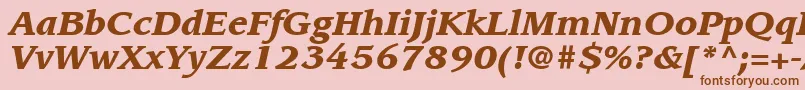 ItcLeawoodLtBlackItalic Font – Brown Fonts on Pink Background