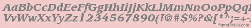 フォントItcLeawoodLtBlackItalic – ピンクの背景に灰色の文字