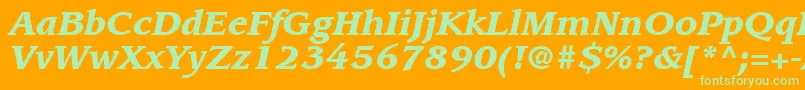 ItcLeawoodLtBlackItalic Font – Green Fonts on Orange Background