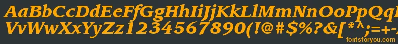 ItcLeawoodLtBlackItalic Font – Orange Fonts on Black Background