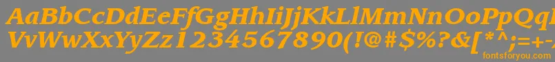 ItcLeawoodLtBlackItalic Font – Orange Fonts on Gray Background