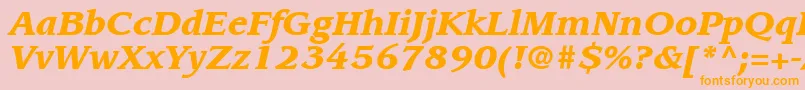 ItcLeawoodLtBlackItalic Font – Orange Fonts on Pink Background