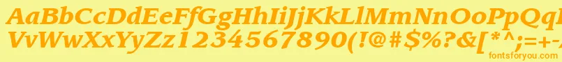 ItcLeawoodLtBlackItalic Font – Orange Fonts on Yellow Background