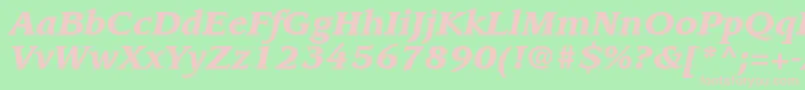 ItcLeawoodLtBlackItalic Font – Pink Fonts on Green Background
