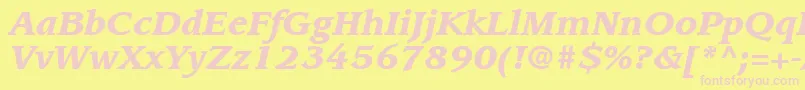 ItcLeawoodLtBlackItalic Font – Pink Fonts on Yellow Background