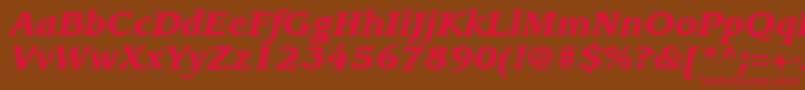 ItcLeawoodLtBlackItalic Font – Red Fonts on Brown Background