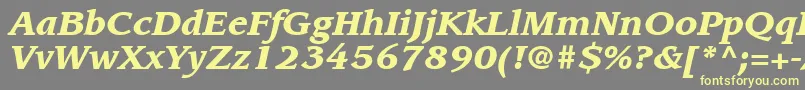 ItcLeawoodLtBlackItalic Font – Yellow Fonts on Gray Background