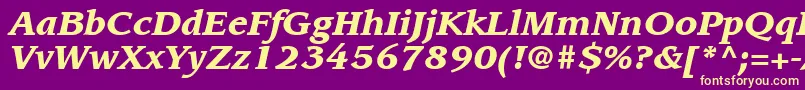 ItcLeawoodLtBlackItalic Font – Yellow Fonts on Purple Background