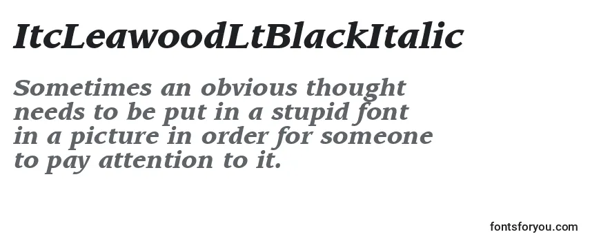 ItcLeawoodLtBlackItalic Font