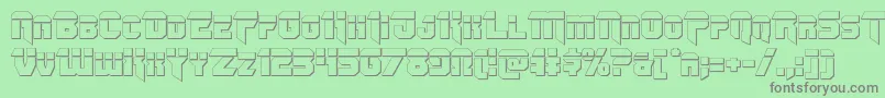 Omegaforcebullet12-Schriftart – Graue Schriften auf grünem Hintergrund