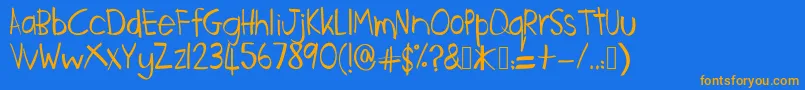 Cakorayam Font – Orange Fonts on Blue Background