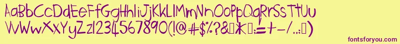 Cakorayam Font – Purple Fonts on Yellow Background