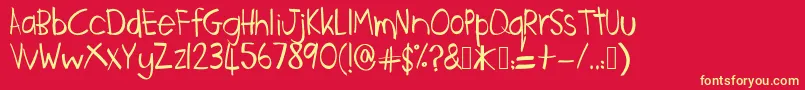 Cakorayam Font – Yellow Fonts on Red Background
