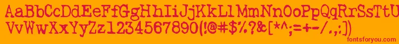 TangoPsychedelia-fontti – punaiset fontit oranssilla taustalla