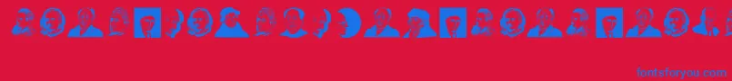 GreatPersonalities Font – Blue Fonts on Red Background
