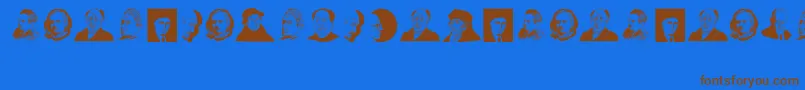 GreatPersonalities Font – Brown Fonts on Blue Background