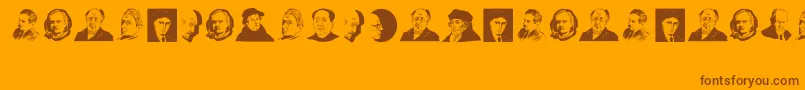 GreatPersonalities Font – Brown Fonts on Orange Background